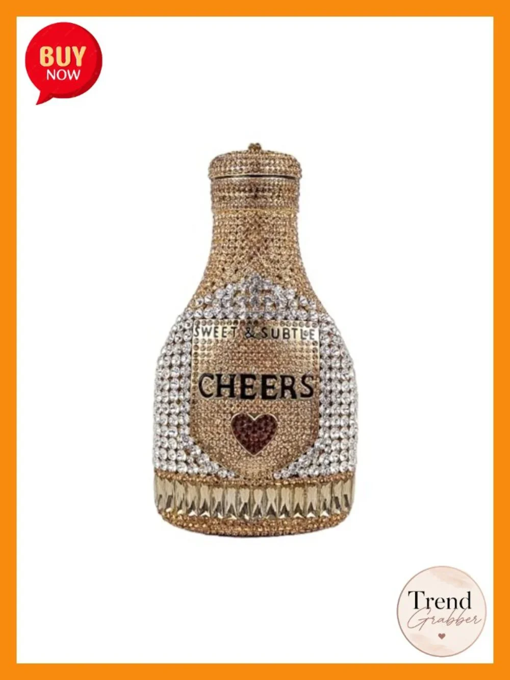 Champagne Bottle Rhinestone Clutch Evening Bag Crystal Party Purse